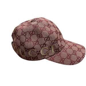 Gucci M Jackson Burgundy and Brown GG Canvas Hat - NWT
